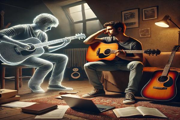 A guitar learner is frustrated with guitar because he isn't aware of the right path to achieve his dream of playing guitar
