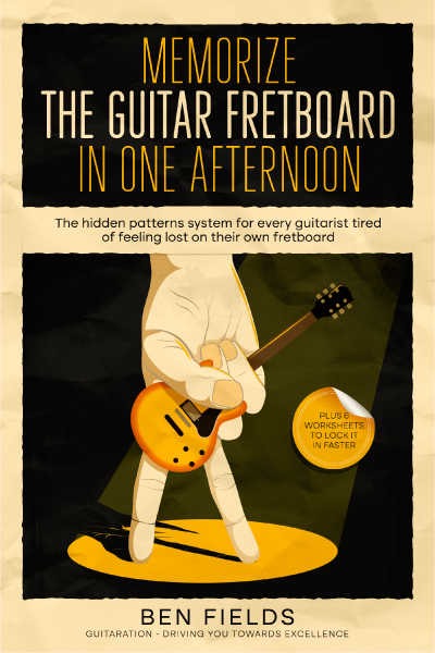 Memorize the guitar fretboard in one afternoon includes guitar fretboard map and charts